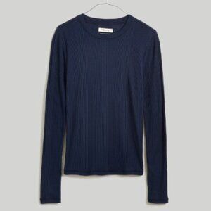 Madewell Variegated Ribbed Crewneck Long-Sleeve Tee